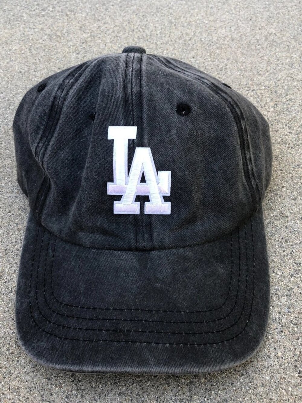 LOS ANGELES DODGERS Dad Baseball Hat Men's Black Adjustable Cap 100% Cotton